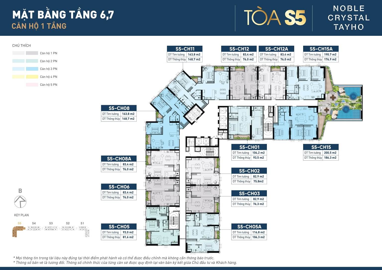 mặt bằng dự án noble crystal tây hòa tòa S5 tầng 6-7