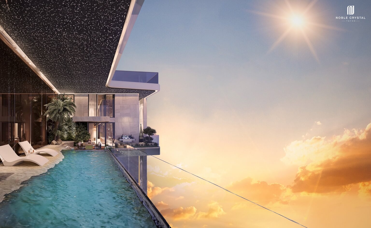 bể bơi sky villa noble crystal tây hồ ciputra