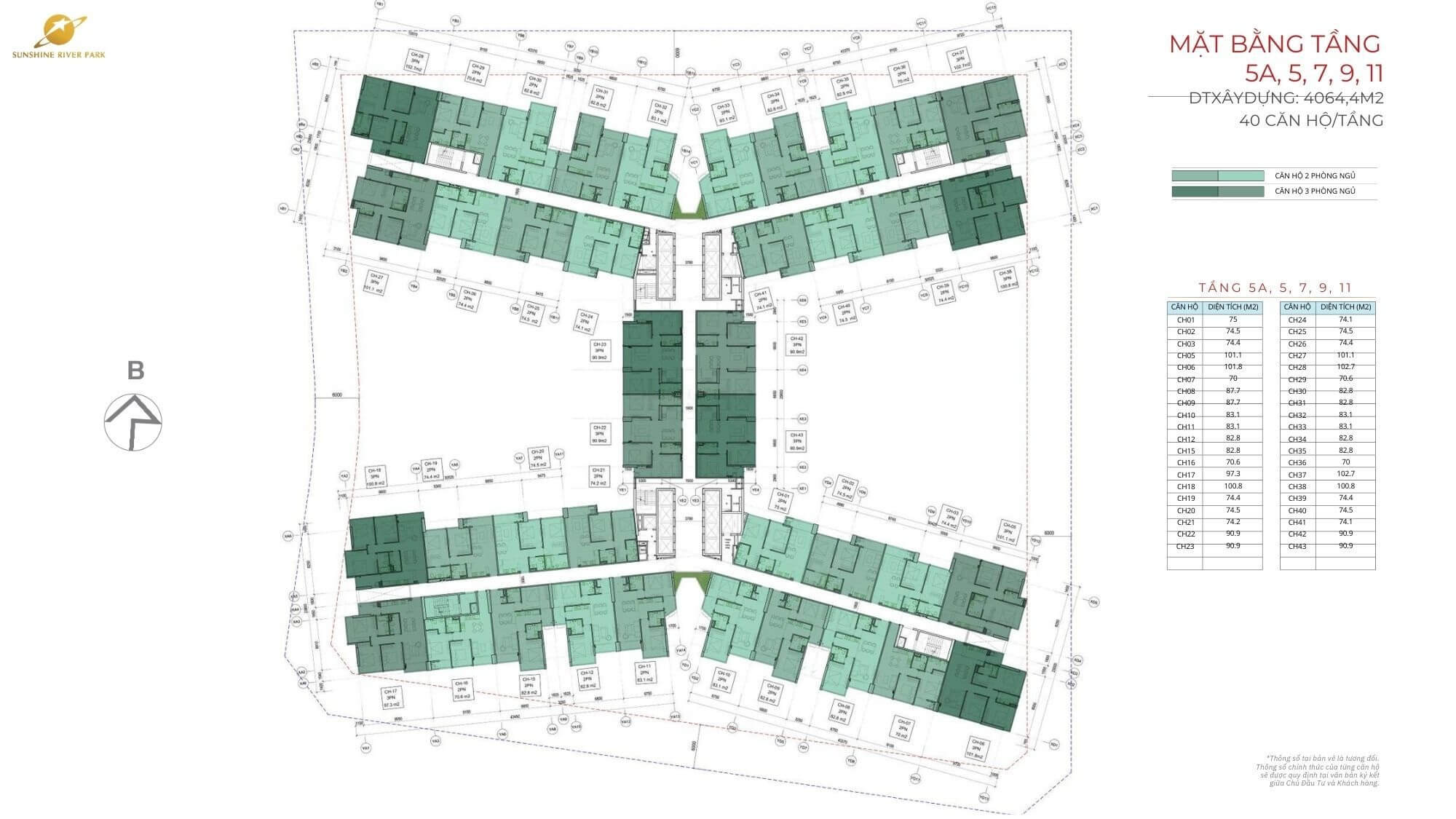 mặt bằng dự án sunshine river park ciputra